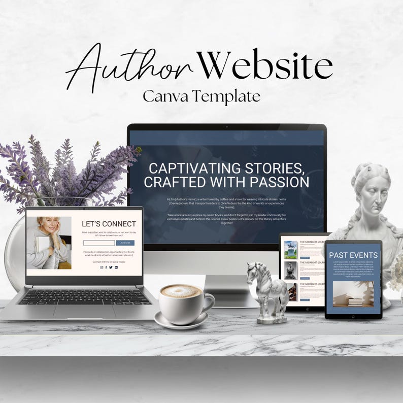 Author Canva Website Template, Book Landing Page, Writer Website Design ...