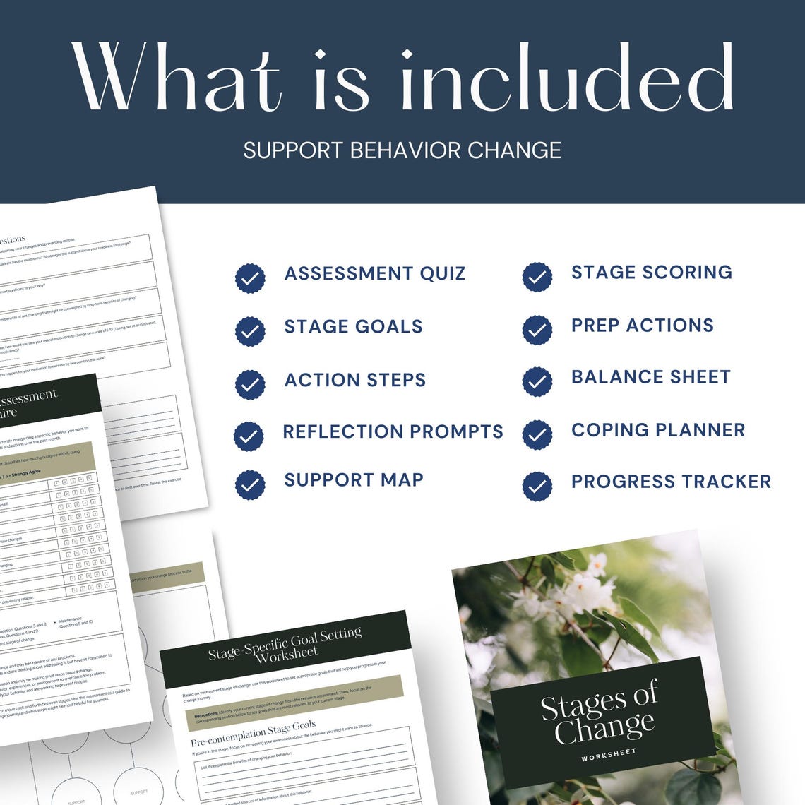Behavior Change Workbook Examples Stages of Change Worksheet, Behavior Change Workbook, Coaching ...