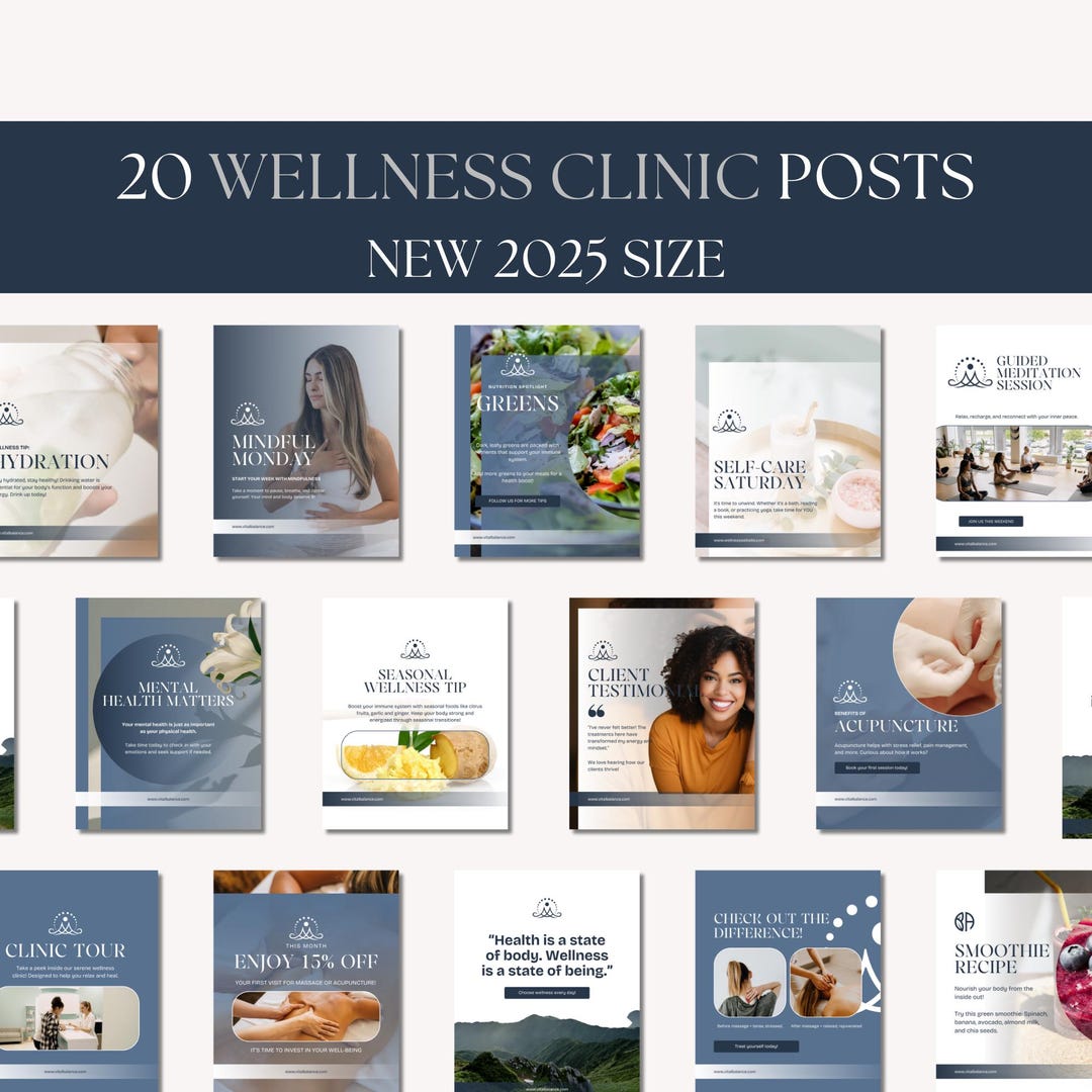 Wellness Clinic Social Media Post Template, Spa Owner Instagram, Health ...