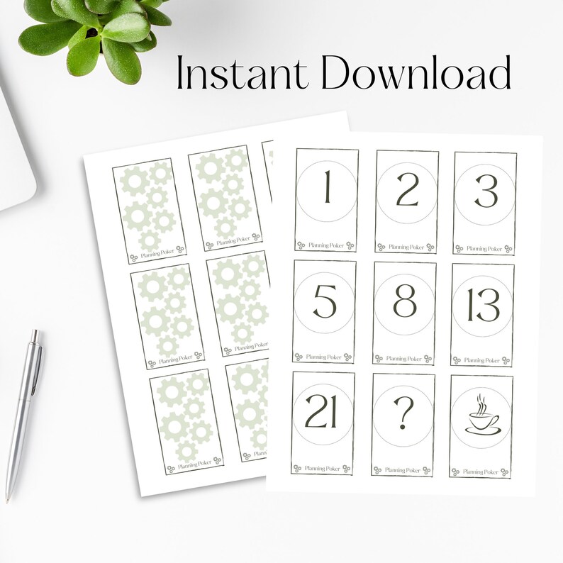 Agile Estimation Made Easy Printable Planning Poker Cards Set With