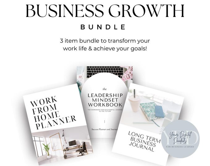 Business Growth Bundle, Leadership Planner, Small Business, Personal Development Leadership Gifts, Self Improvement, Entrepreneur Workbook