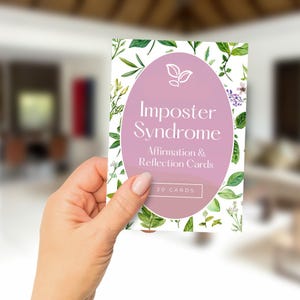 Tarjeta de Afirmaciones del Síndrome del Impostor (PDF), Tarjetas de Autoconfianza, Baraja de Afirmaciones Diarias, Pensamiento Positivo, Herramienta de Coaching de Vida, Salud Mental