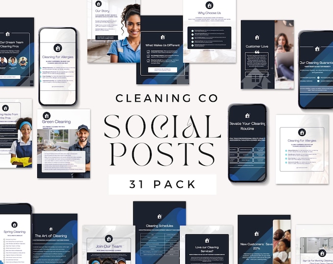 Cleaning Company Social Media Post, Editable Cleaning Service Canva Template, Housekeeping Instagram, Janitorial Small Business Instagram