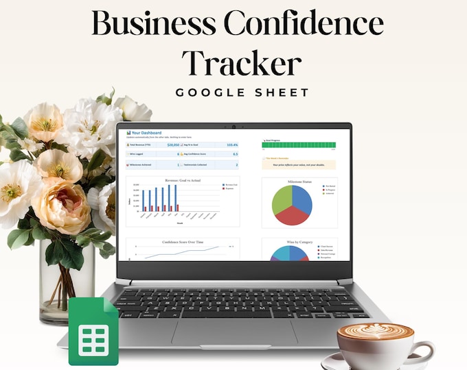 Business Confidence Tracker, Entrepreneur Wins Log, Imposter Syndrome Spreadsheet, Small Business Planner, Google Sheets Template
