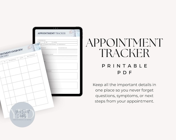 Medical Appointment Tracker Printable, Doctor Visit Planner, Caregiver Medical Organizer, Health Binder Page, Chronic Illness Appt Log