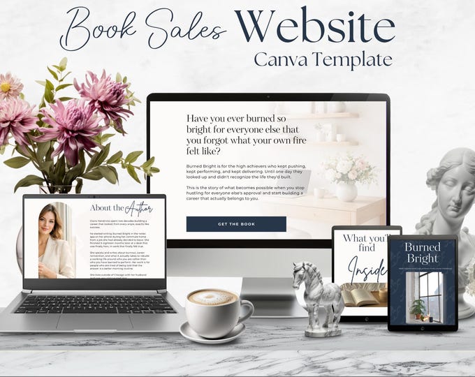 Book Sales Landing Page, Canva Template, Author Website, Book Launch Site
