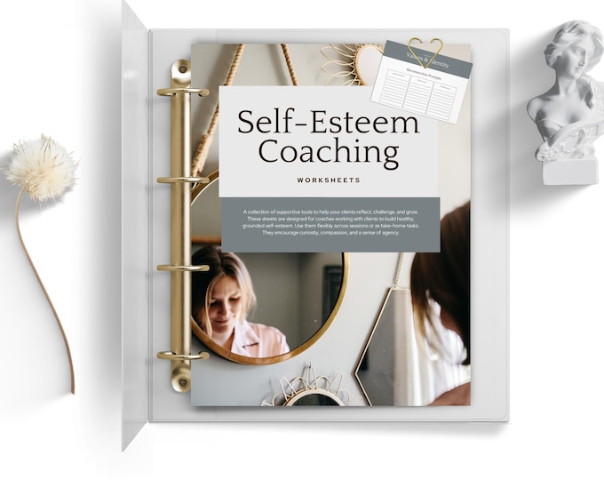 Self Esteem Coaching Worksheets, Canva Template for Therapists & Life Coaches, Progress Notes, Boundary Setting, Mental Health Tool