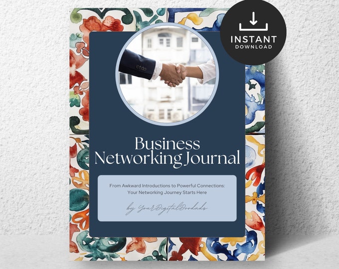 Business Networking Journal, Small Business Networking Tool, Journal Pages, Business Owners Printable Journal Prompts, Business Marketing