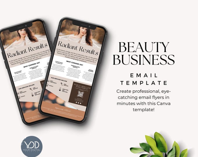 Beauty Business Email Template, Editable Email Template Esthetician, Salon Marketing, Beauty Flyer, Skincare Newsletter, Branding Message