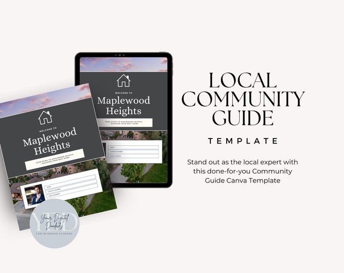 Local Community Guide Canva Template, Real Estate Agent Marketing, Neighborhood Guide, Buyer Welcome Guide