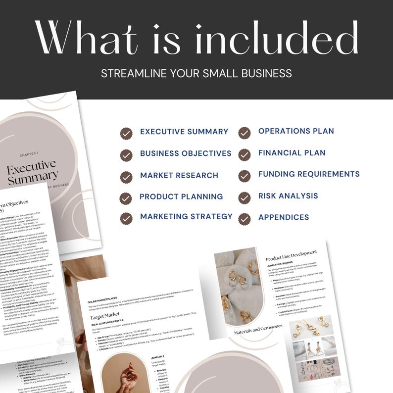 Jewelry Business Plan Template, Canva Template for Startup Jeweler ...