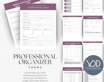Professional Organizer Forms Canva Template, Home Organization, Declutter Checklist, Organizer Client Onboarding Kit, Home Organizer Tool