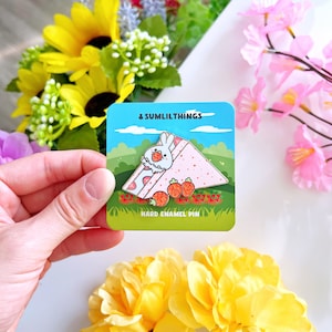 Strawberry Sandwich Enamel Pin | Strawberry, Ichigo, Sandwich, Bunny, Pink