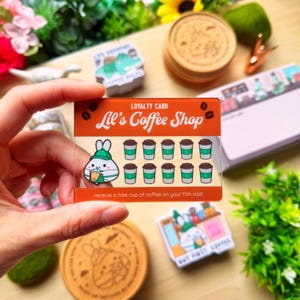 Lil' Coffee Shop 和紙カッターカード | アクリル、プランナー、カフェ、プランナーアクセサリー、和紙テープ
