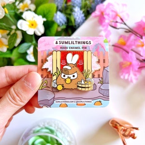 Bunny in Capybara Onesies Enamel Pin | Capybara, Onsen, Hot Spring, Onesies, Bunny PN103