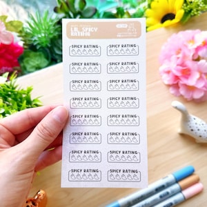 Book Spicy Rating Washi Stickers | Hand Drawn Stickers, Journal Stickers, Scrapbook Stickers, Bullet Journal Stickers, Reading Journal
