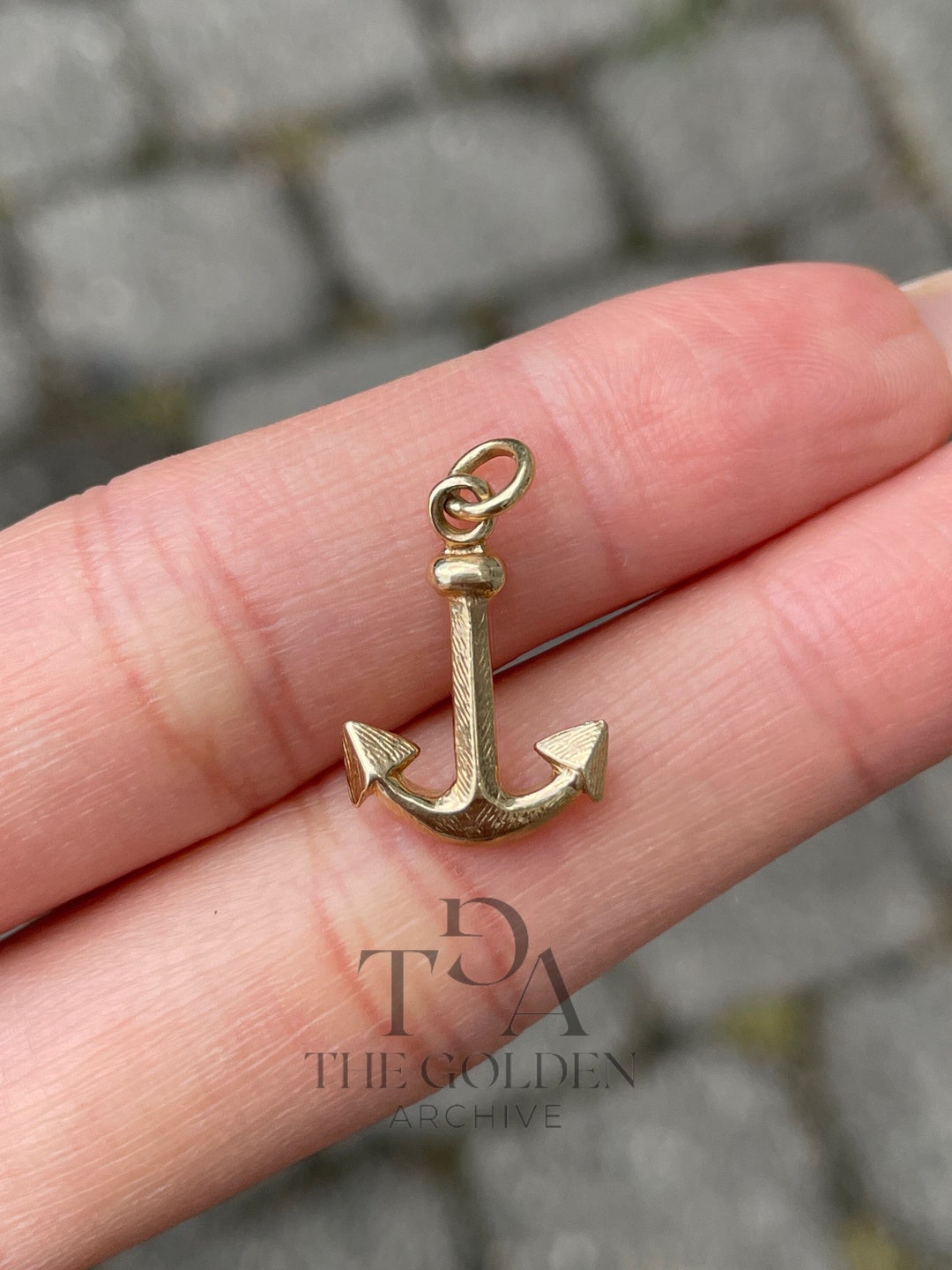Vintage 10K Solid Gold Anchor Charm Pendant Etsy