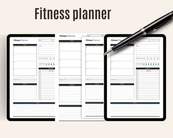 Customizable Fitness Planner, Workout Tracker, Goal Tracker, Health Journal, Weight Loss, Exercise Log, Food Diary
