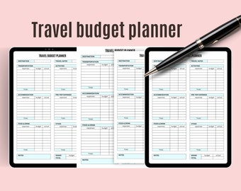 Travel budget planner, Budget Tracker Planner, Expense Tracker Organizer, Financial Journal, Money Management Tool, Personal Finance Helper