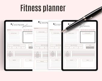 Customizable Fitness Planner, Workout Tracker, Goal Tracker, Health Journal, Weight Loss, Exercise Log, Food Diary