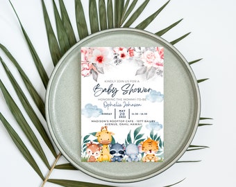 Personalized Baby Invitations, Custom Shower Cards, Boy or Girl Gender Reveal, Baby Announcement, Party Invites