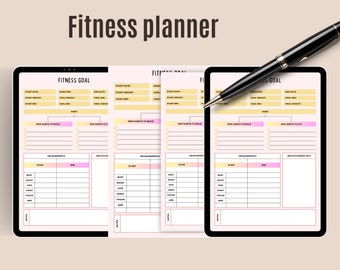 Customizable Fitness Planner, Workout Tracker, Goal Tracker, Health Journal, Weight Loss, Exercise Log, Food Diary