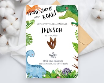 Personalized Birthday Invitations, Custom Party Invites, Celebration Cards, Botanical Party Theme, Customizable Invites