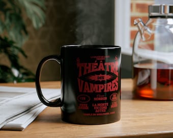 Schwarze Tasse, Interview mit dem Vampir, Gothic Vampir-Theater Poster Design, Anne Rice Fandom, Letat de LionCourt, Book Club Geschenke, Horror