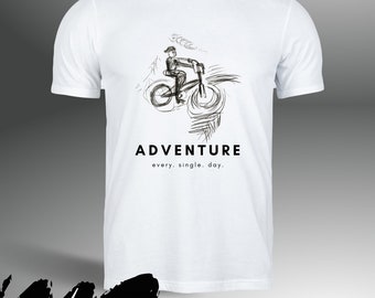 Adventure Every Day Bicycle Bike Graphic TShirt Unisex Heavy Cotton Tee