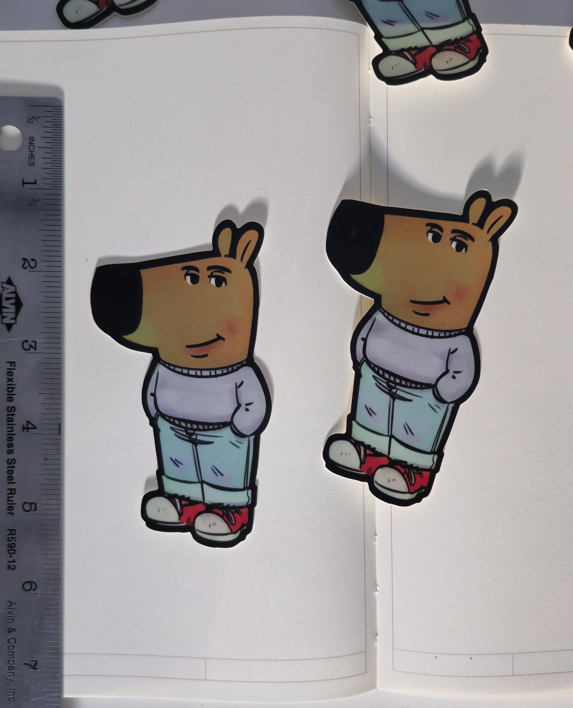 Chill guy meme sticker 4in
