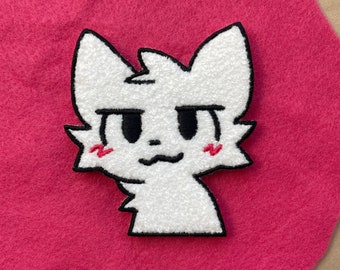 Fluffy Boykisser meme chenille embroidered patch