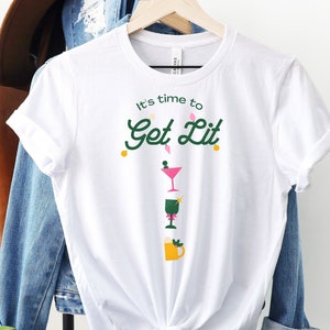 Comfort Colors Let&#39;s Get Lit Shirt, Christmas Shirts, Winter Shirt, Christmas Gifts, Christmas Sweater, Sweaters For Women, Gifts For Women