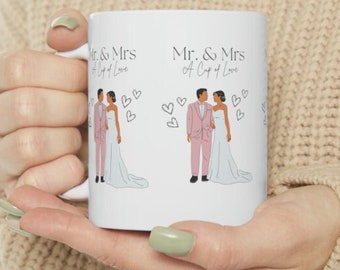 Mr and Mrs a Cup of Love Coffee Mug, Married Mug. Husband Gift. Just Married Mug. Husband Mug. Wife Mug. Groom Mug. Bride Mug. Wife Mug