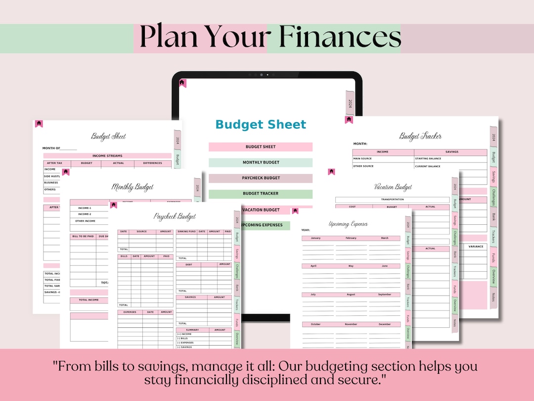 Budget Planner Printable PDF, Financial Planner Printable, Budgeting ...