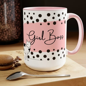 Girl Boss Frosted Glass Mug 11 OZ,16 OZ Girl Boss Coffee Mug with Pink Inside,Frosted Glass Beer Mug Girl Boss,16 oz Frosted Pint Glass