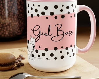 Girl Boss Frosted Glass Mug 11 OZ,16 OZ Girl Boss Coffee Mug with Pink Inside,Frosted Glass Beer Mug Girl Boss,16 oz Frosted Pint Glass