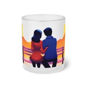 Lovers Frosted Glass Mug, 15 oz Lovers Mug in Black,11 oz Frosted Glass Lovers Mug,15 oz ceramic Turquoise Inside Ceramic Mug,Fun Coffee Mug