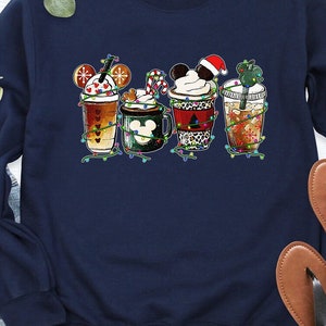 Disney Christmas Mickey Coffee Latte Drinks Cup Shirt, Disney Shirt, Comfort Color, WDW Magic Kingdom, Disneyland Trip Family Vacation