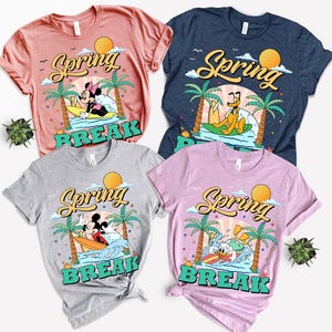 Personalized Disney Mickey & Friends Spring Break 2025 Minnie Daisy Pluto Shirt, Disney Shirt, Comfort Color, Disney Family Matching Tee