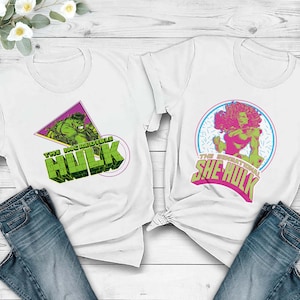 Disney The Avengers The Hulk She Hulk Couple Matching Christmas Gift Shirt, Perfect Party Outfit, Family Gathering Holiday, Disneyland Trip