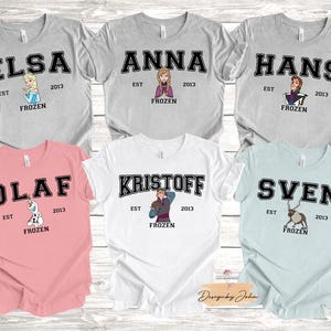 Personalized Disney Frozen Movie Est 2013 Shirt, Elsa Anna Kristoff Olaf Shirt, Let It Go Tee, Comfort Color, Disney Family Matching Shirt