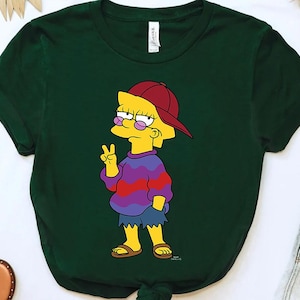 Disney The Simpsons hiphop streetstyle Lisa T-shirt, The Simpsons-shirt, comfortkleur, WDW Magic Kingdom, Disneyland Trip familievakantie