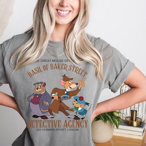 Disney The Great Mouse Detective Agency Basil Of Baker Street 1897 Koszulka, Comfort Color, WDW Magic Kingdom, Disneyland Trip Family Vacation