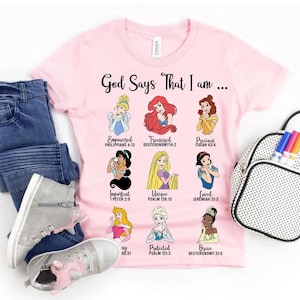 Disney God Says That I Am Princess Shirt, Disney Princesses Movie Shirt, Comfort Color, WDW Magic Kingdom, Disneyland Trip Family Vacation