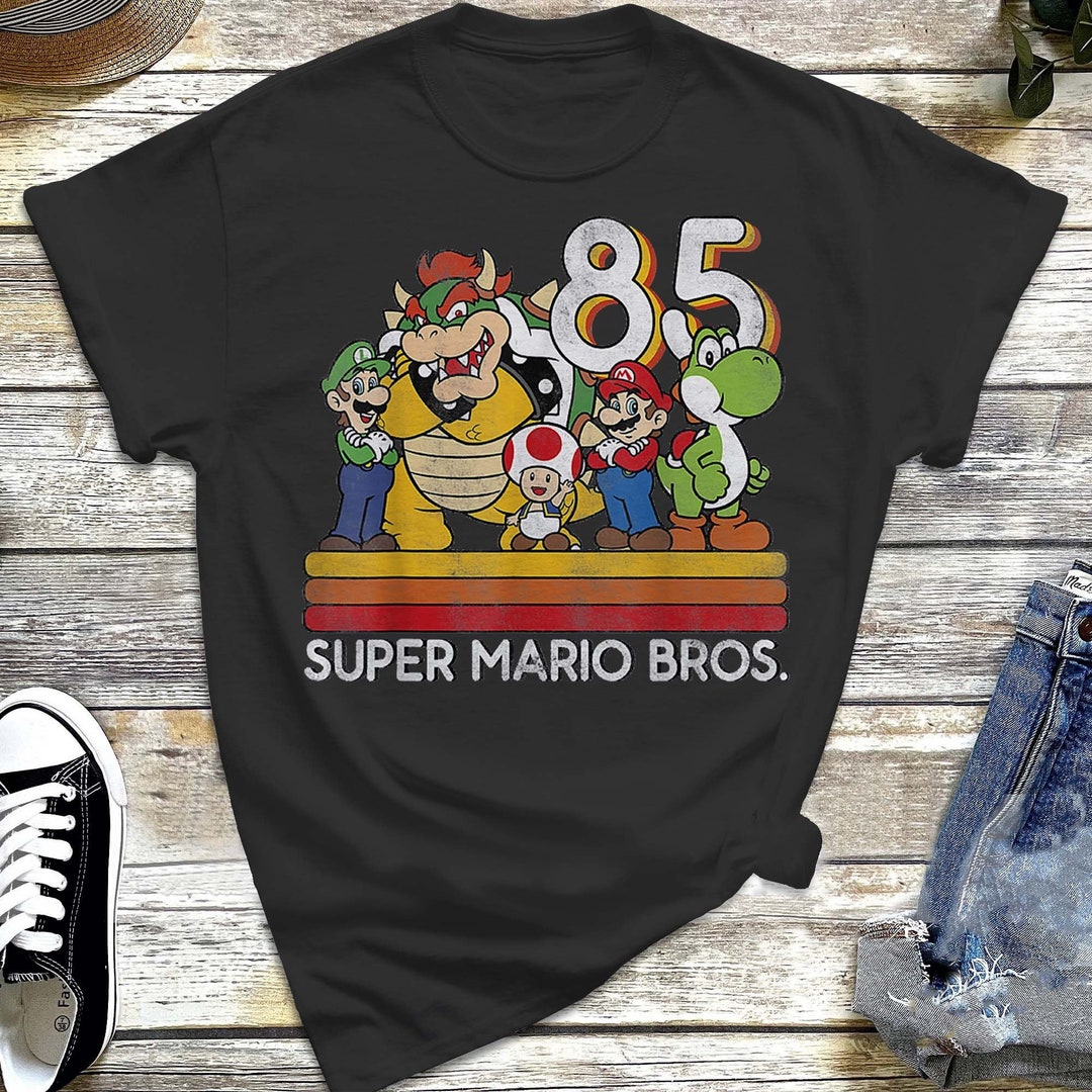 Super Mario Bros Retro Game Tshirt Vintage Video Gamer Unisex Tshirt Funny Gaming Tee Birthday