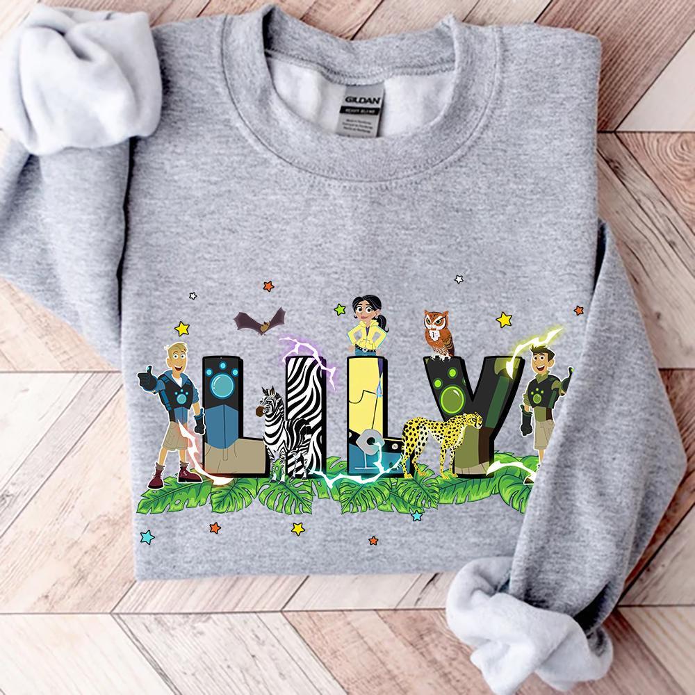 Personalized Custom Name Disney Wild Kratts Themed Shirt, Wild Kratts Martin Aviva Chris Tee, Comfort Color, Disney Family Matching Tee