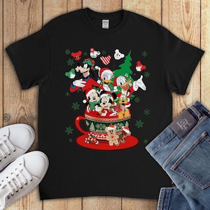 Disney Mickey and Friends Christmas Shirt, Funny Happy Holiday Cup Xmas Drink Shirt, Magic Kingdom Disneyland Family Matching Shirt