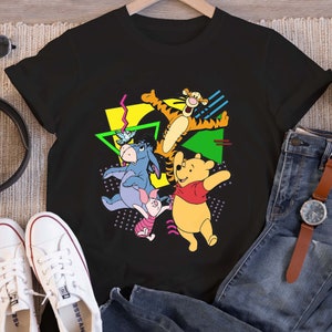 Disney Winnie The Pooh and Friends Retro Party T-Shirt, Funny Tigger Piglet Eeyore Vintage Shirt, Disneyland Gift Trip, Magic Kingdom Family
