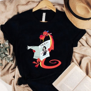 Disney Mulan Mushu Dragon Reading Newspaper T-shirt, Funny Mulan Shirt, WDW Magic Kingdom Disneyland Trip Family Vacation