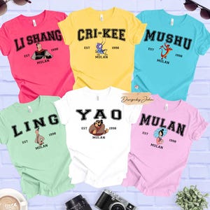 Personalized Disney Princess Mulan Est 1998 Shirt, Princess Mulan Li Shang Mushu Cri Kee Tee, Comfort Color, Disney Family Matching Shirt